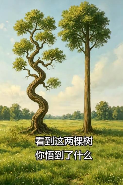 〔都能创造出价值〕
图中画面太美啦；
一个笔直又挺拔；
一个弯曲形状怪；
虽然两