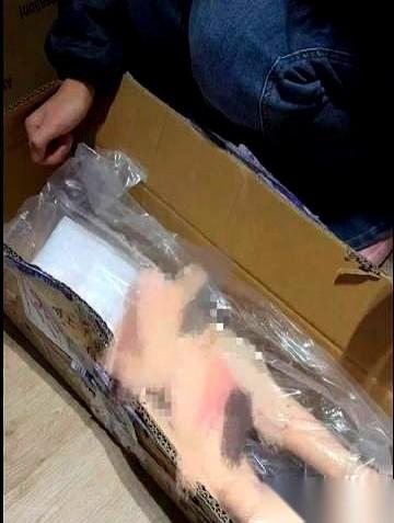 挂在传送带上，用塑料膜裹着，一排排，像一具具小孩的躯体……
别误会，这不是什么恐