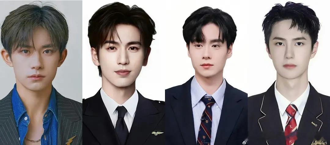 大家更get短脸还是长脸男明星长脸代表 易烊千玺 张凌赫 胡一天 王一博短脸代表