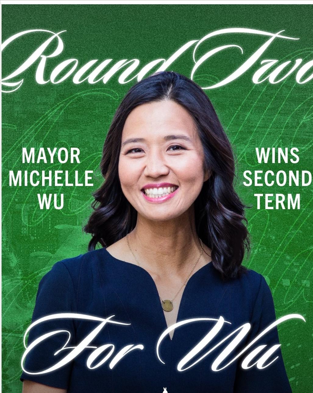 美国波士顿现任民主党籍华裔女市长吴弭 （Michelle Wu ）在没有竞争对手