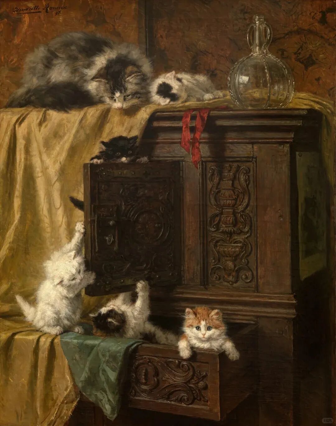 Henriëtte Ronner‑Knip19世纪荷兰‑比利时女艺术家，被称为猫