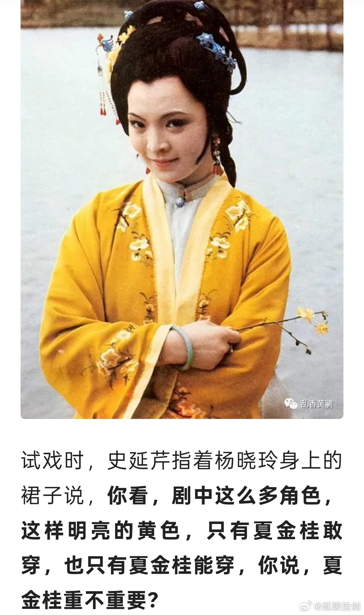 夏金桂这一身黄是从小人书来的吧 