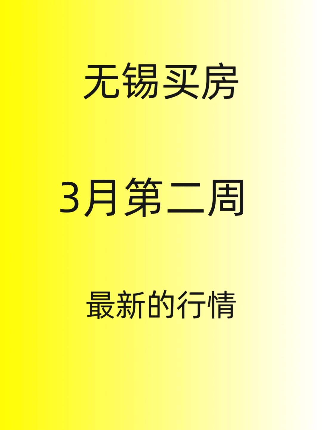 无锡买房，3月份第二周，最新行情分析