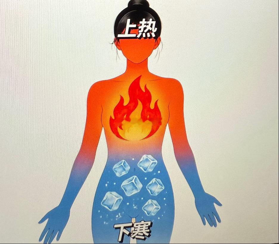 有些人上热下寒体质是天生的，很难调理的比如八字天干火旺、地支水旺寒气重。 