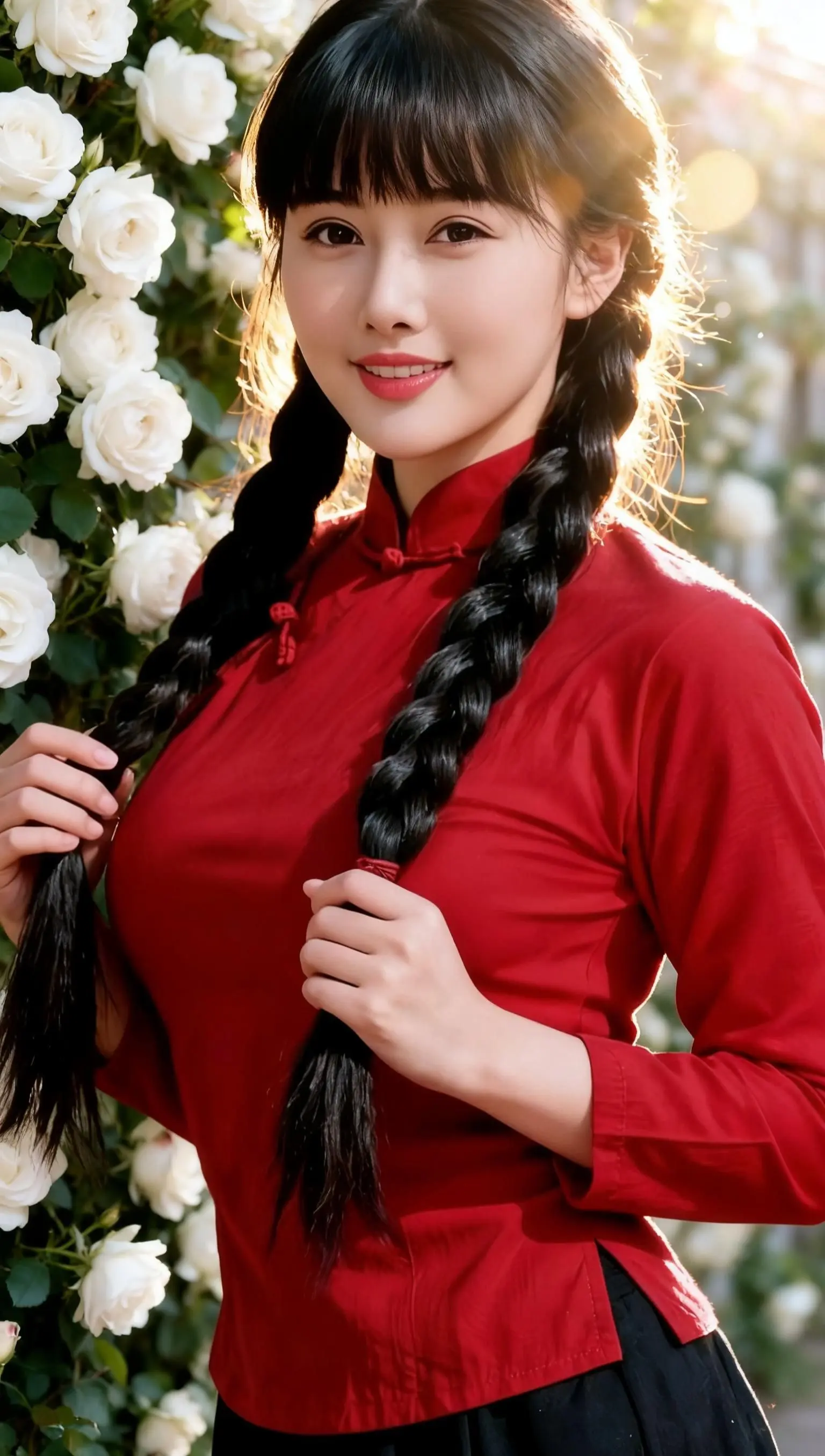 蔷薇胶片写真 ai创作 颜值担当 漂亮女孩 甜美可爱女孩
