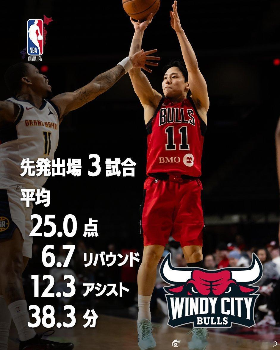 河村勇辉在最近三场G联赛比赛中场均拿下25分6.7板12.3助河村勇辉NBA亚洲