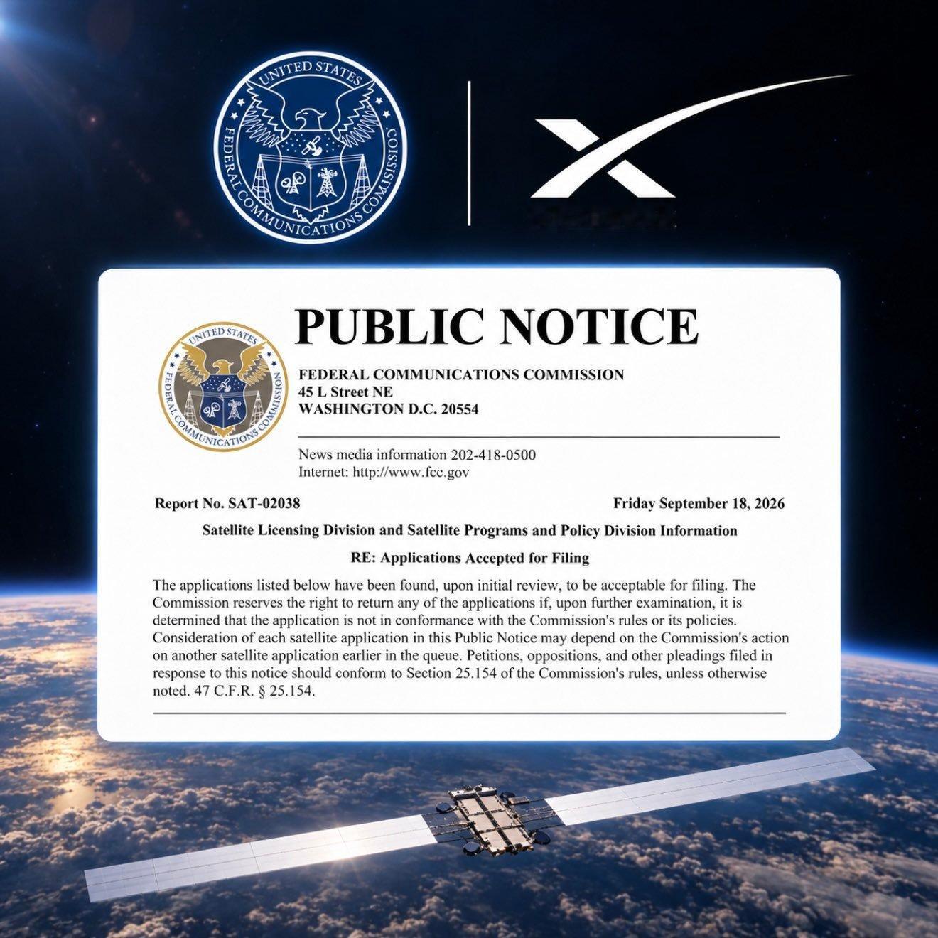 FCC已经接受SpaceX提交的10万颗第三代“星链”星座申请文件— —第三代“