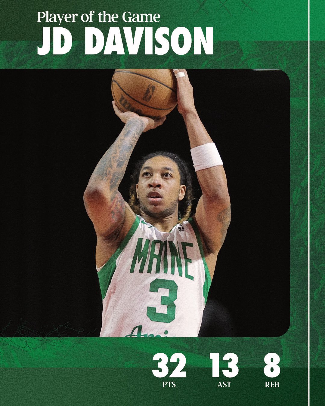 缅因州凯尔特人  Player Of The Game : JD Davison