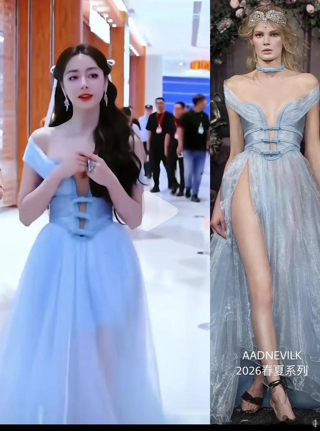 迪丽热巴穿的衣服是不是有点漏了，一直抬手挡着 