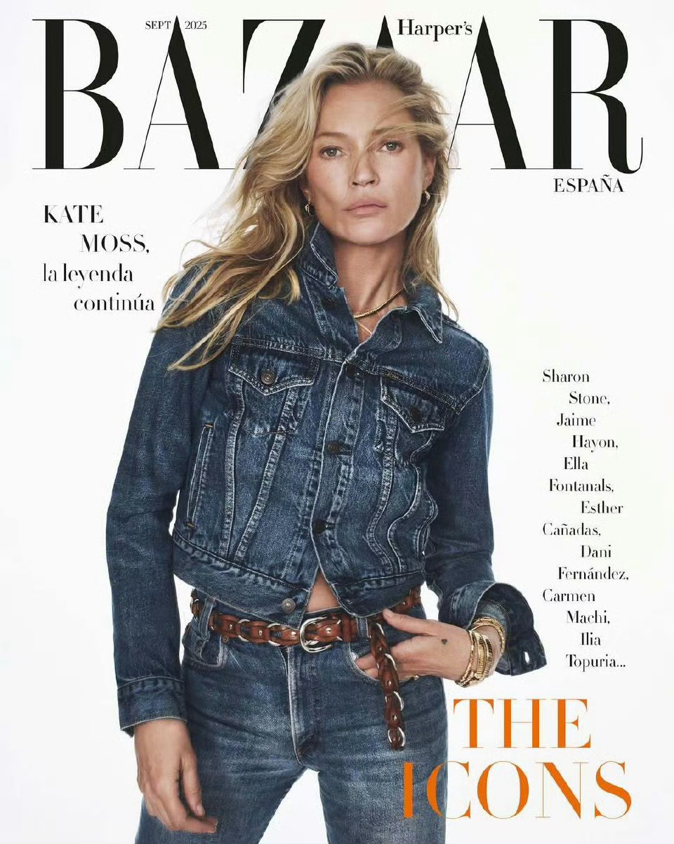 传奇超模Kate Moss一袭牛仔服搭配Bvlgari珠宝同时坐镇法国、意大利、