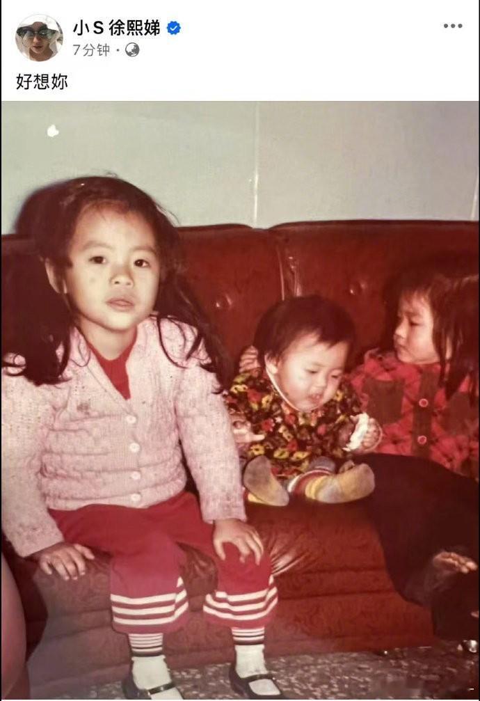 小S晒姐妹童年照“好想你”怀念大S… 难以想象她会有多难受，以前看综艺最喜欢看她