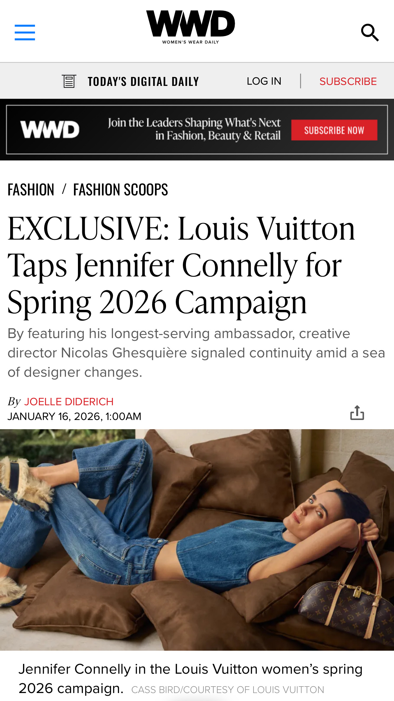 As Campaign | Louis Vuitton S/S 2026WWD率