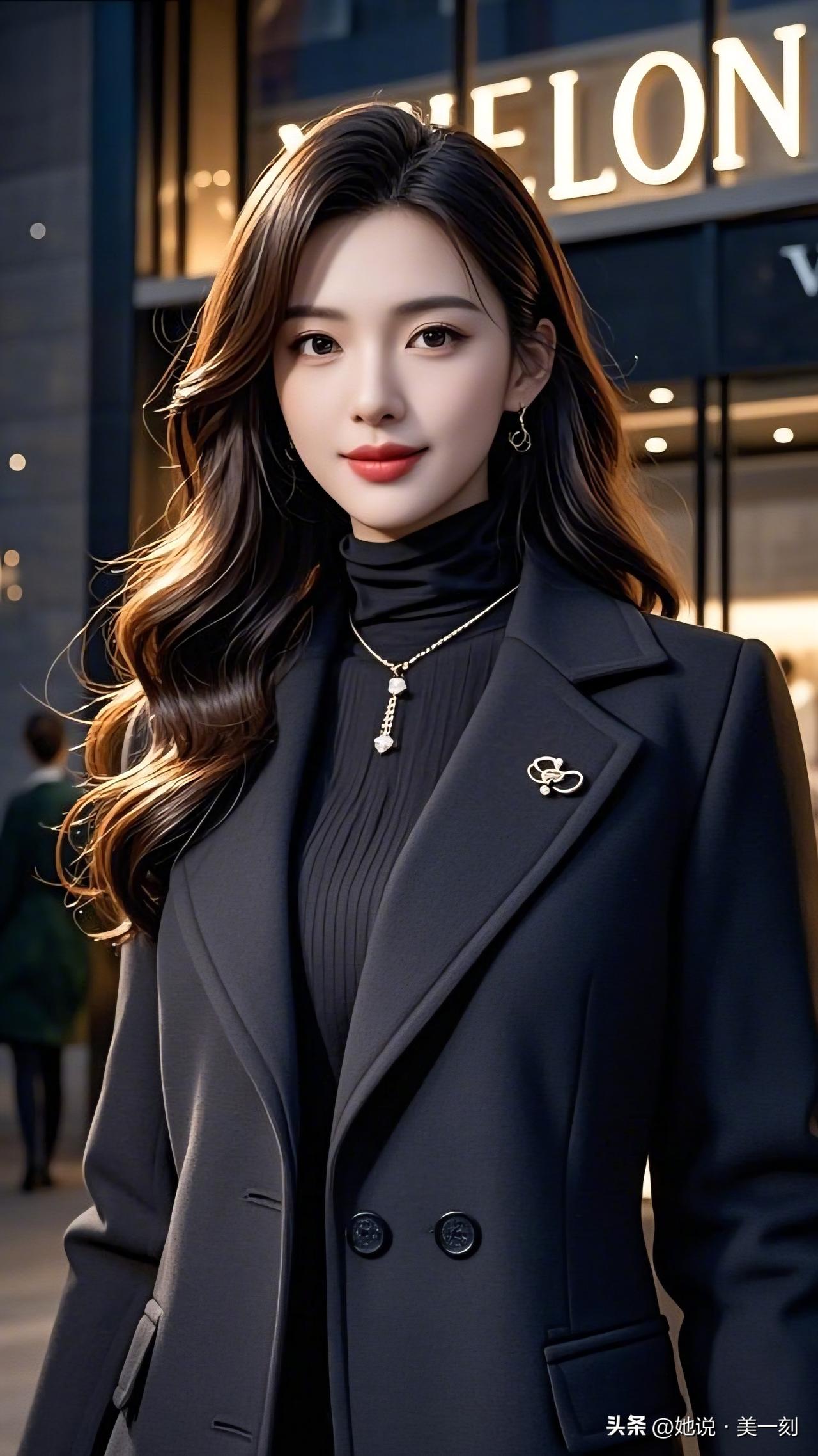 优雅黑衣女郎，都市时尚风范。高级感穿搭，温柔风穿搭。