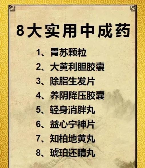 家里药箱必备！今天为大家盘点八种常见的中成药，解决常见小病小痛，快来收藏吧！

