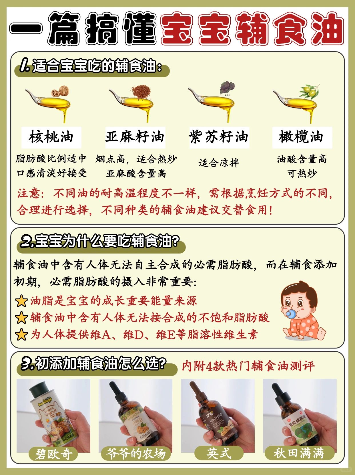 4️⃣ 款热门辅食油测评🔥内附辅食油添加攻略