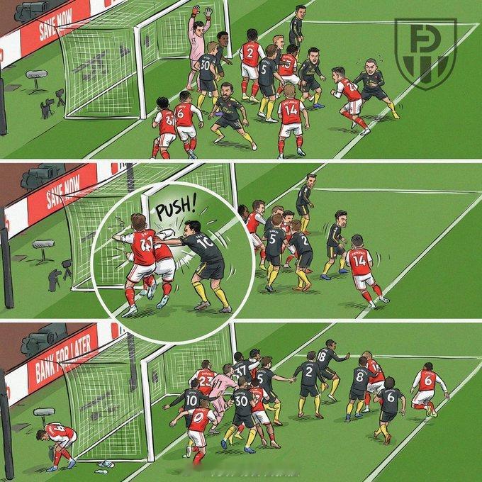 阿森纳利用那个角球破门得分，看看库尼亚做了什么 阿森纳著名教授