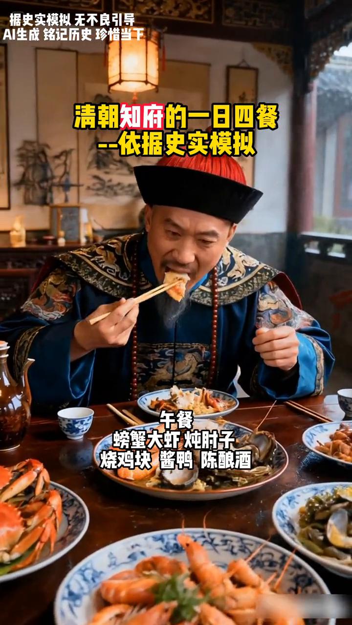 清朝县太爷一日三餐吃什么？
清朝知府的一日四餐，依据史实模拟。
·早餐：火锅豆腐
