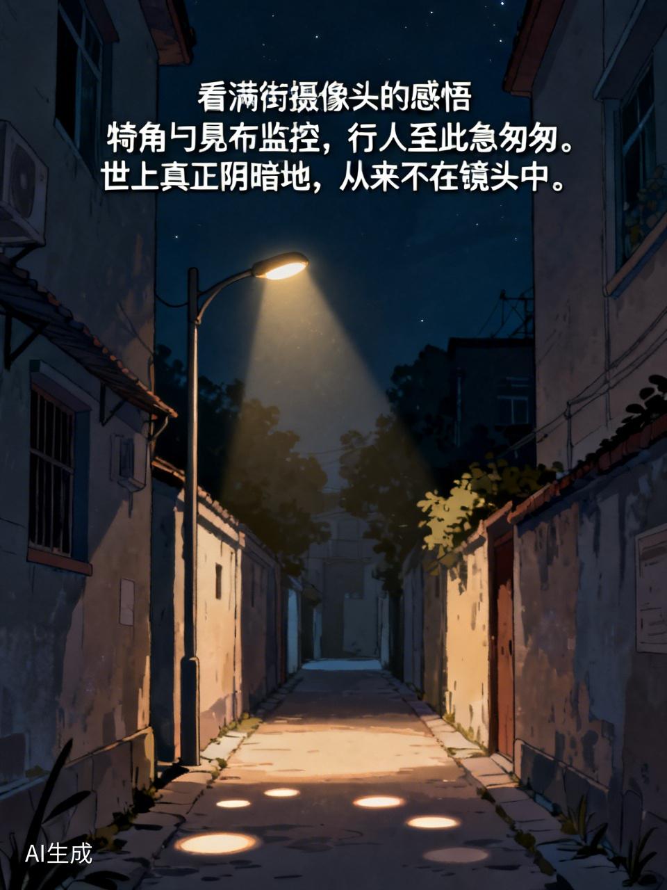 看满街摄像头的感悟

犄角旮旯布监控，
行人至此急匆匆。
世上真正阴暗地，
从来
