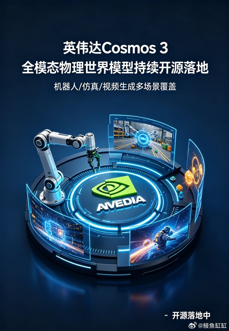  英伟达Cosmos 3全模态物理世界模型持续开源落地，兼容文本、图像、视频、动