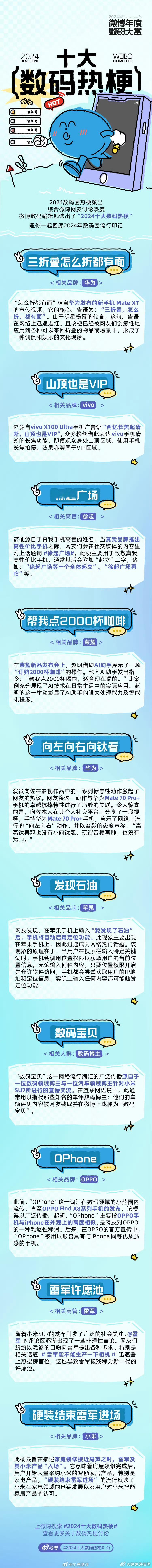 看到 2024十大数码热梗 ，第一个想到的就是“三折叠怎么折都有面”这句了由于明