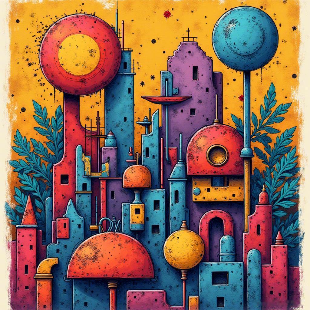 色彩斑斓，艺术无边，愿你每一天都如梦般美好，心想事成！ 艺术   复古漫画   