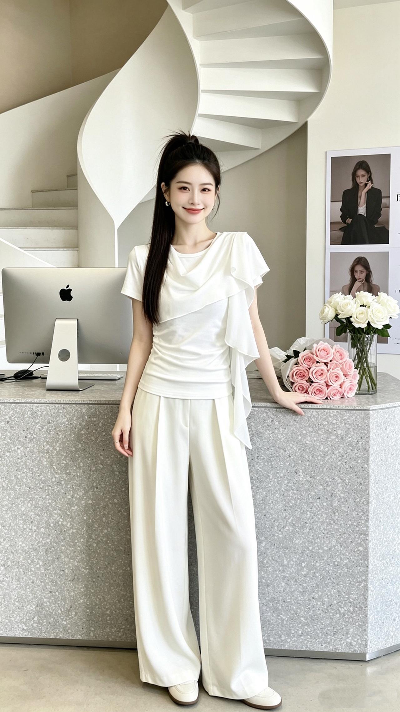 不规则T恤 修身显瘦谁穿谁好看
