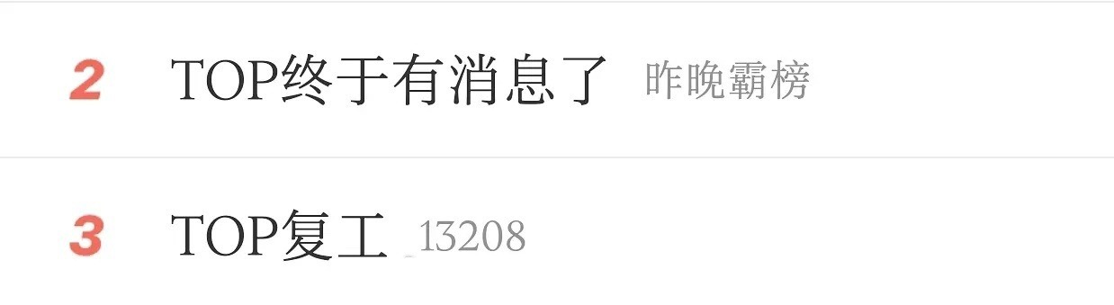 时代峰峻  top终于有消息了 TOP多个词条证明没事，但“终于”和“复工”还是