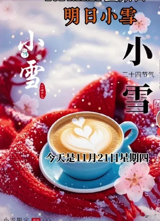 冬天开心，小雪快乐！
今天是11月21日星期四，老师朋友们时间飞逝，明天就是二十