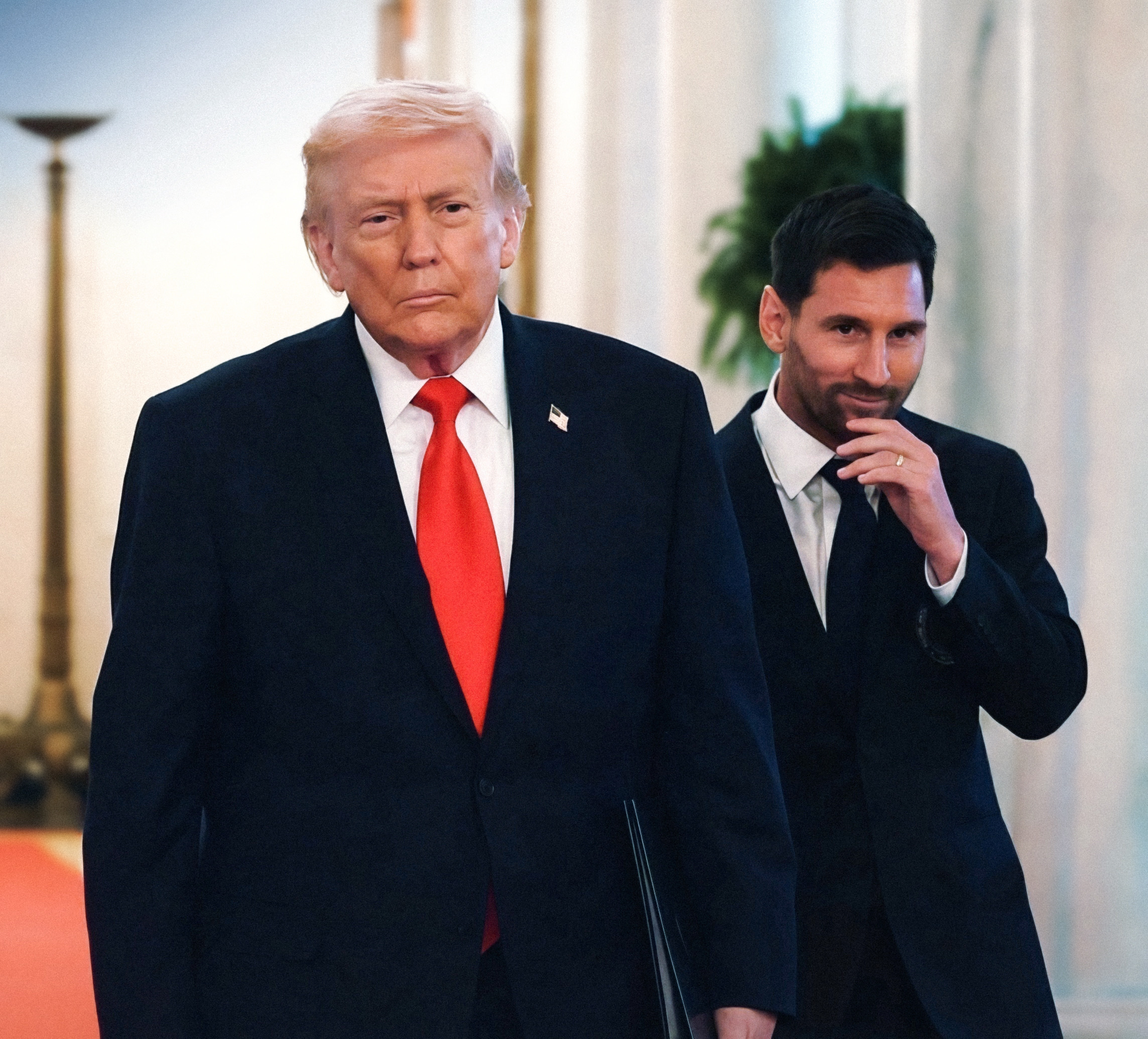 特朗普在白宫接见梅西猥媚偷感十足。。。 