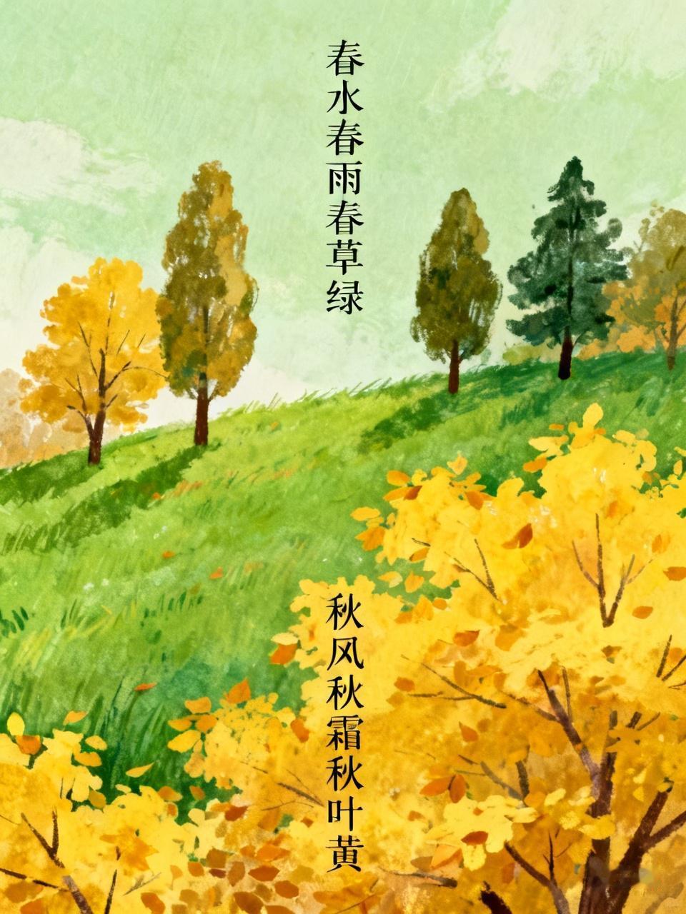 下联：秋风秋霜秋叶黄。