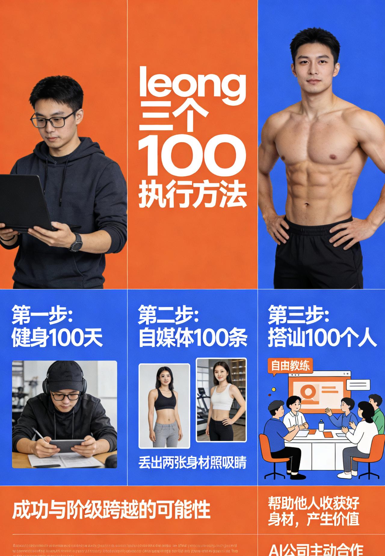 当你把身体练强变美变帅，俗了吧？
就这么俗但它管用，
再通过自媒体把表达力训练出