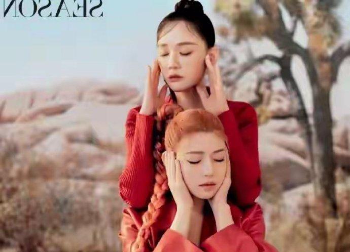 44岁陈乔恩与40岁陈妍希合体拍瑜伽大片，肌肤紧致、体态轻盈状态爆棚，岁月仿佛在