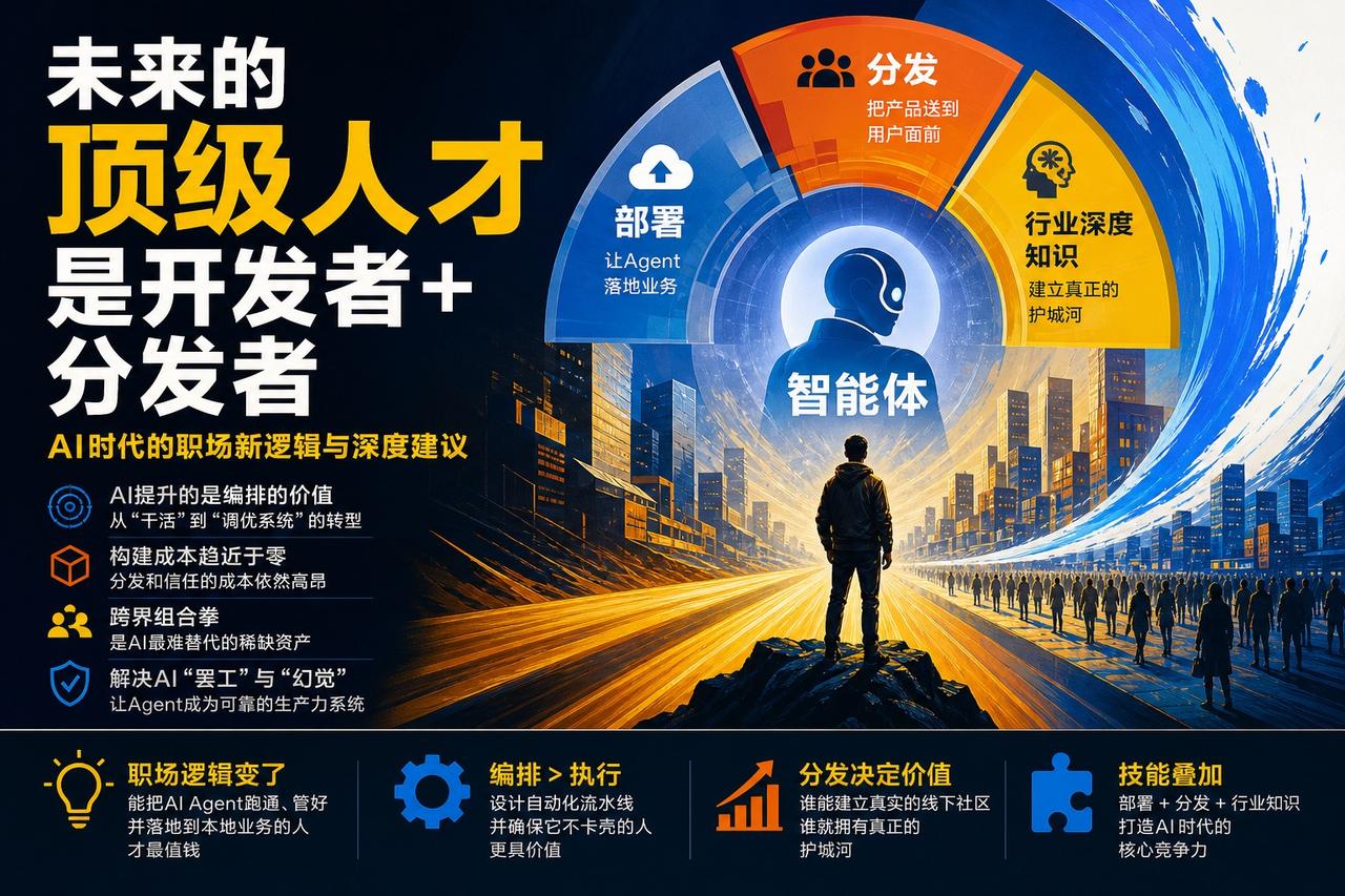 【AI时代的新生存法则：从“单点专家”到“全栈调度员”】

现在的职场逻辑变了。