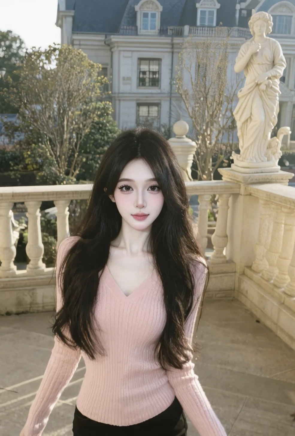 是被这粉色毛衣硬控的甜妹妆容！