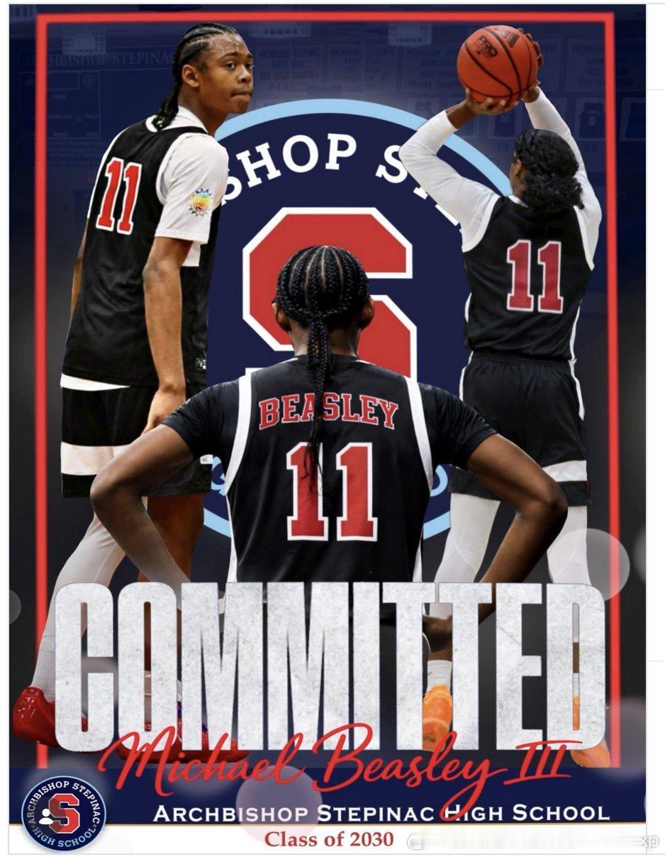 2030届前锋Michael Beasley III，他爸爸大家应该都熟NBAN