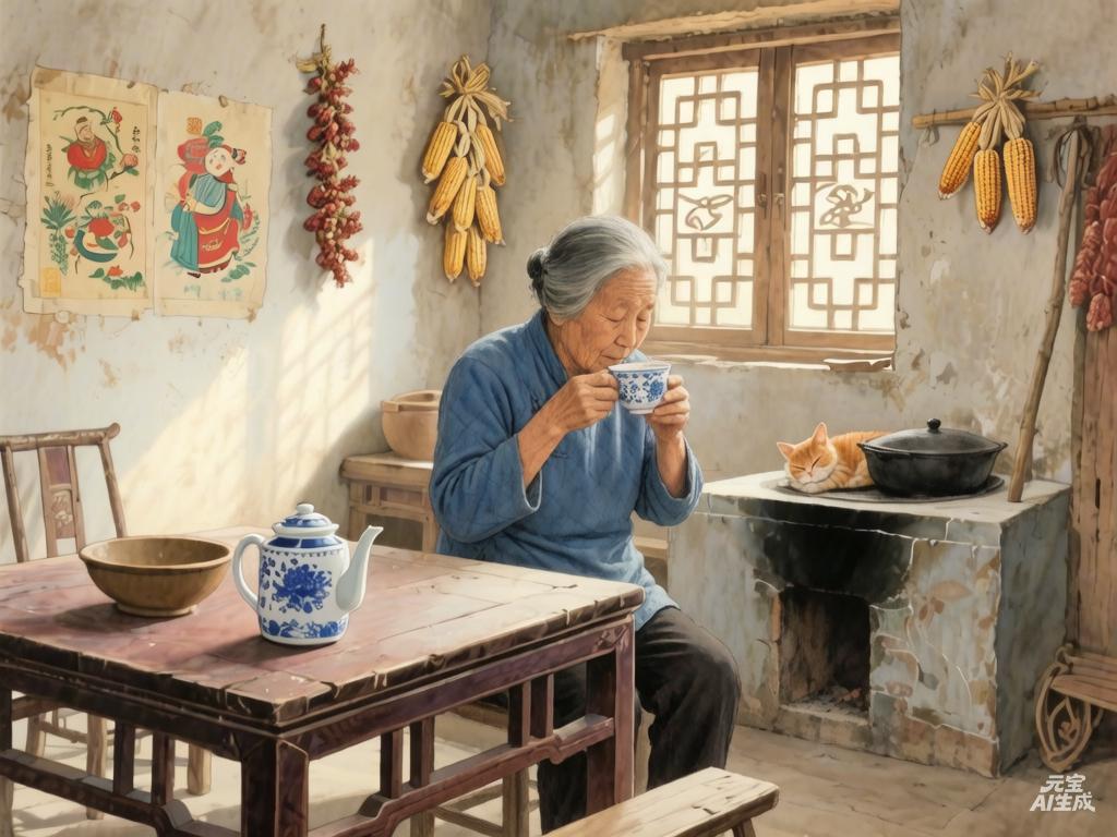 吃得饱，睡得好，无忧无虑，岁月静好。这样的日子，是清早一碗热粥配酱菜，晌午擀面条