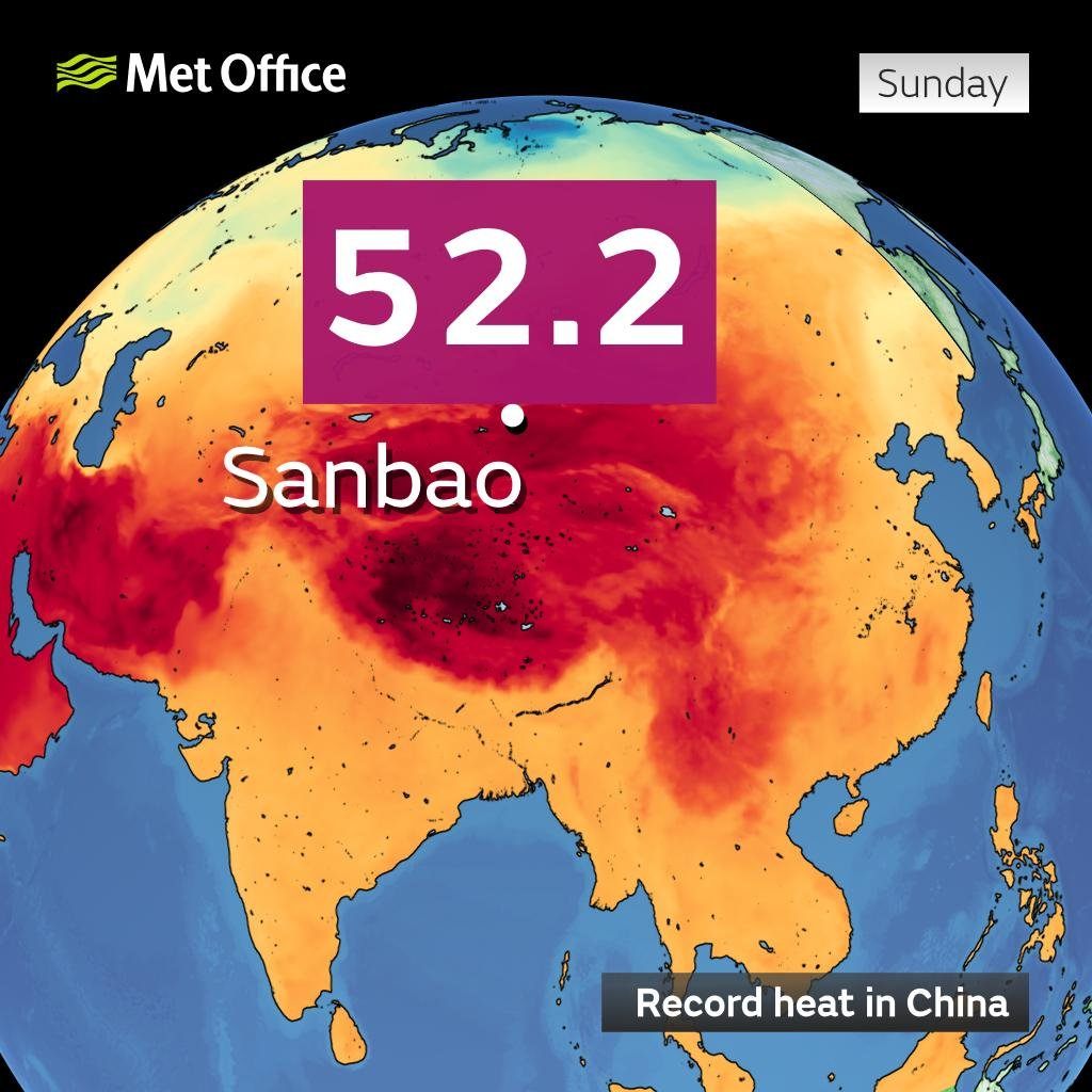 吐鲁番三堡乡破了最高气温记录！52.2℃！！当地超级高温天气持续5天。⚠️⚠️#