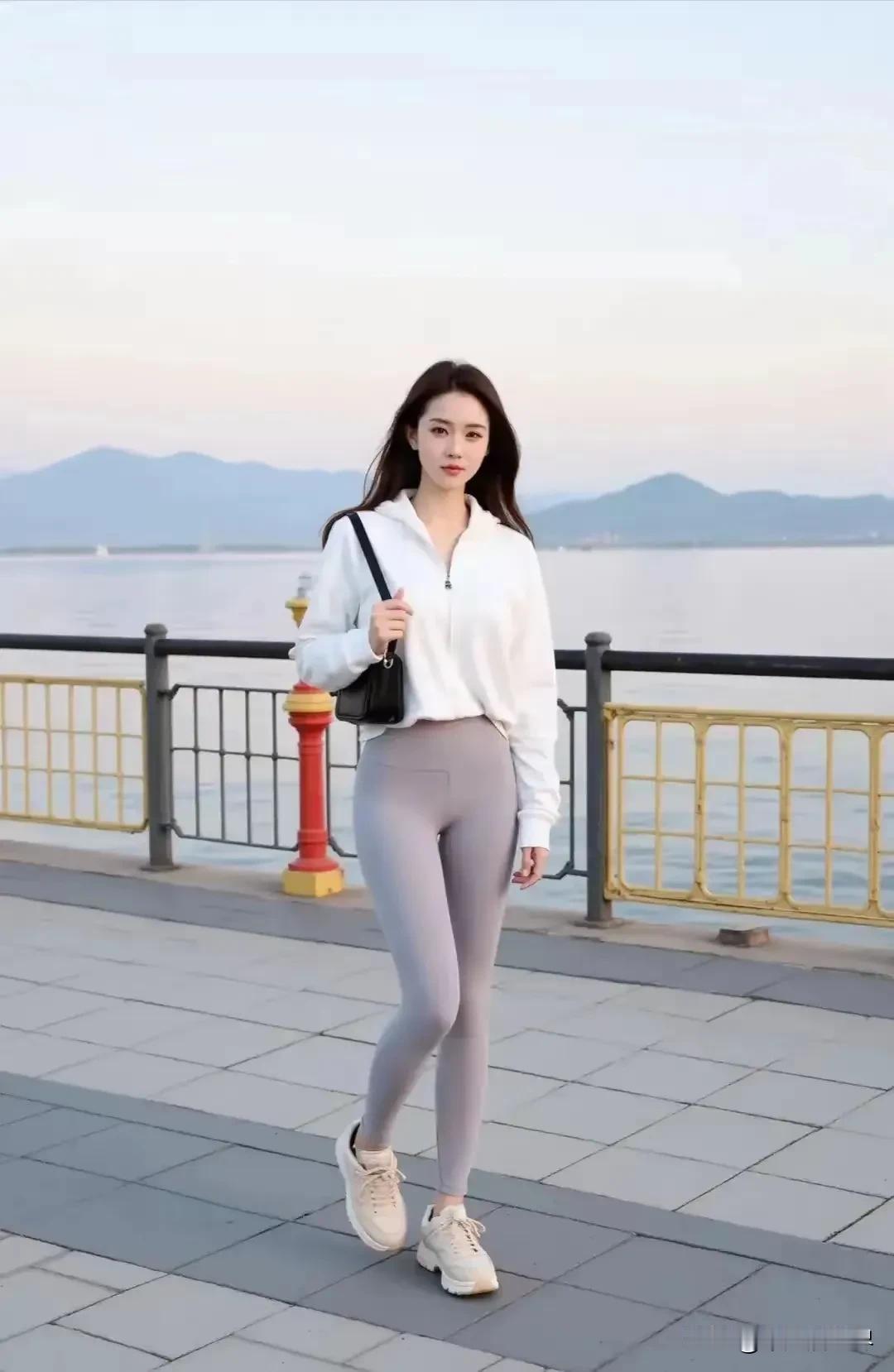 白衣翩翩，海风轻拂。