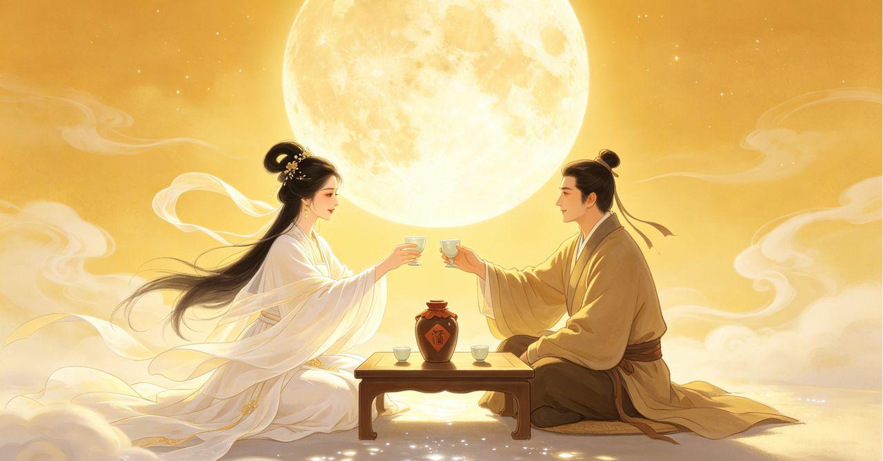 此联难点在于“邀”是主动邀约动词，搭配月宫仙人意象，既要词性对仗工整，意境还要契