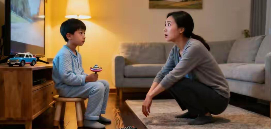 我那个有自闭症的儿子，突然指着电视里的通缉犯说：妈妈，我认识他，前年他在公园给了