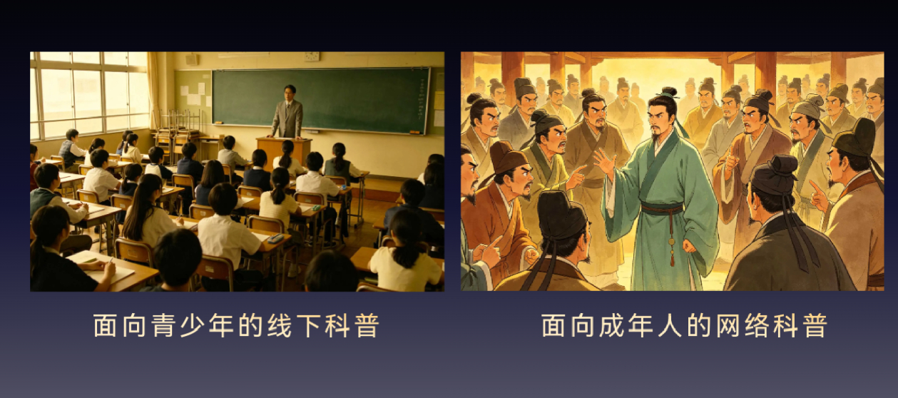 参加CCF科普大会，我做分享时表达了一个观点。科普分两类。一类是面向青少年的线下