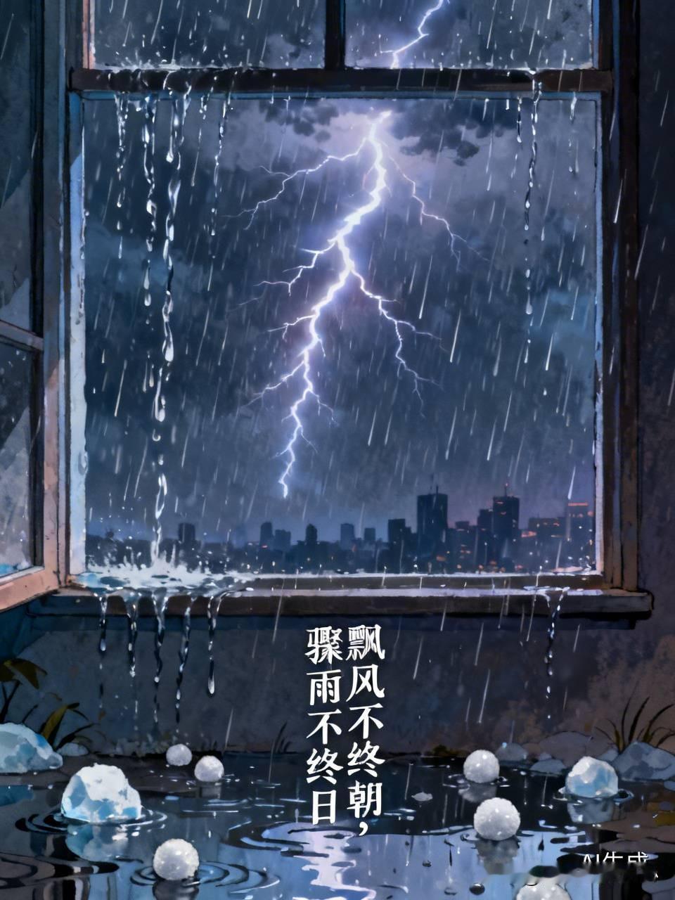 飘风不终朝，骤雨不终日。
酝酿了好几天的暴雨终于在今天晚上八点多，从西边的天空，