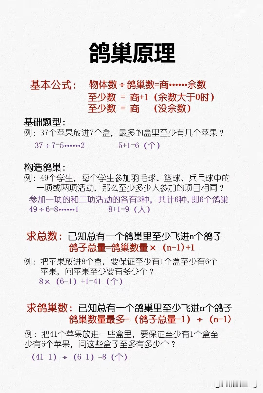 六上数学鸽巢问题