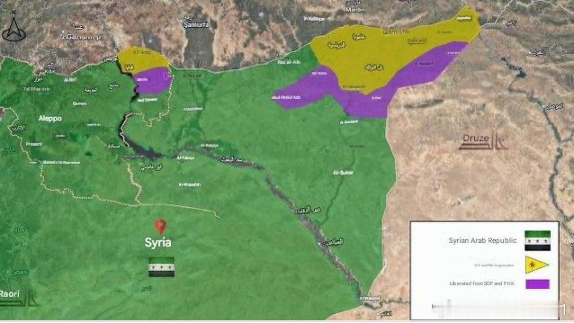 叙利亚政府军和库尔德工人党局势图！ 