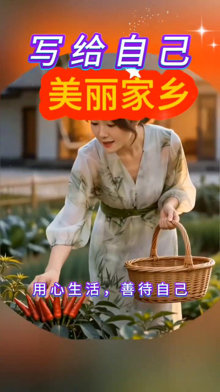 写给自己。
美丽家乡，用心生活，善待自己。不管是昨天、今天、明天，只要平安、健康