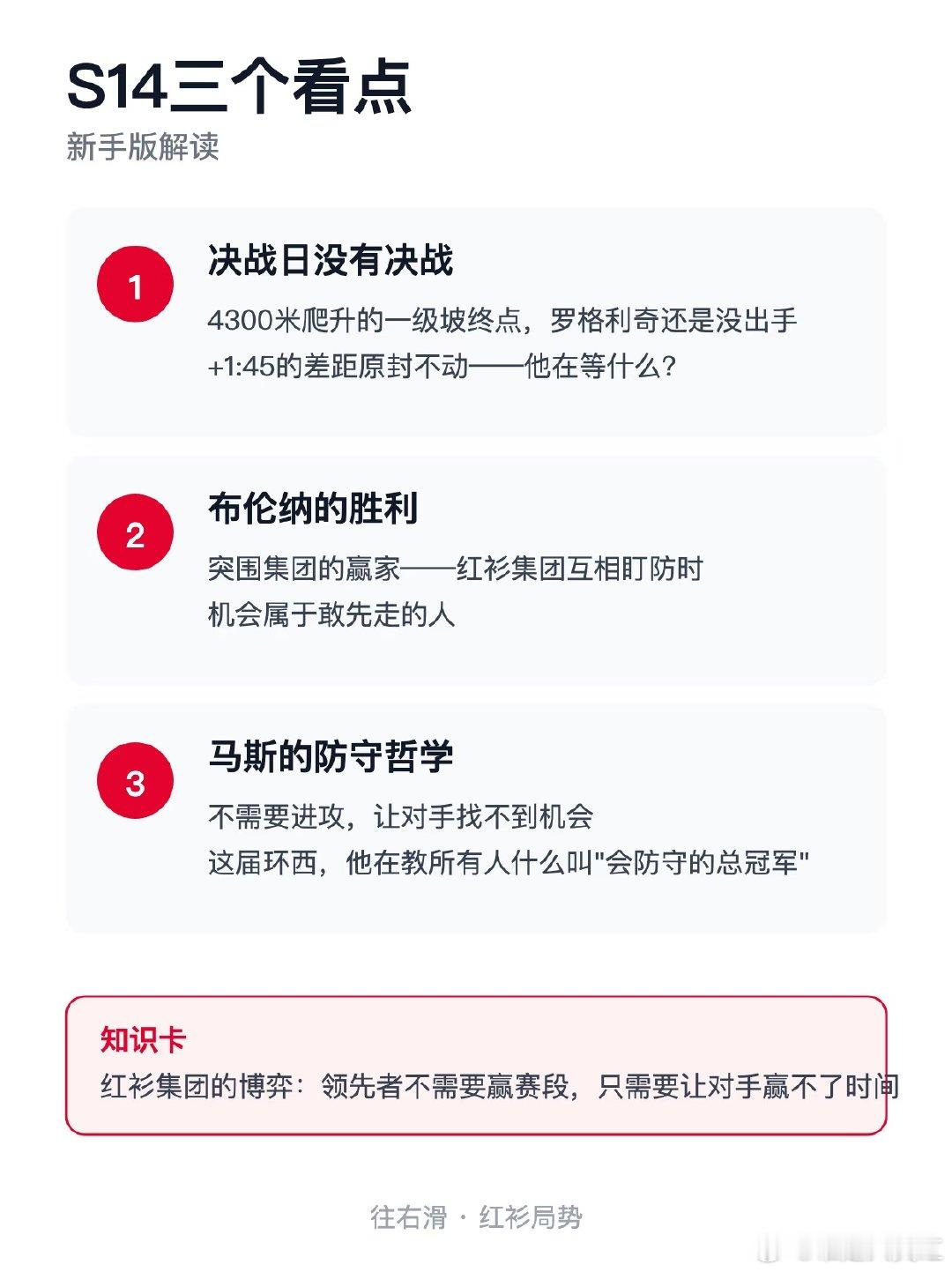 环西自行车赛第14赛段，从哈恩到潘德拉山全长154.5公里。期待中的大决战并未上