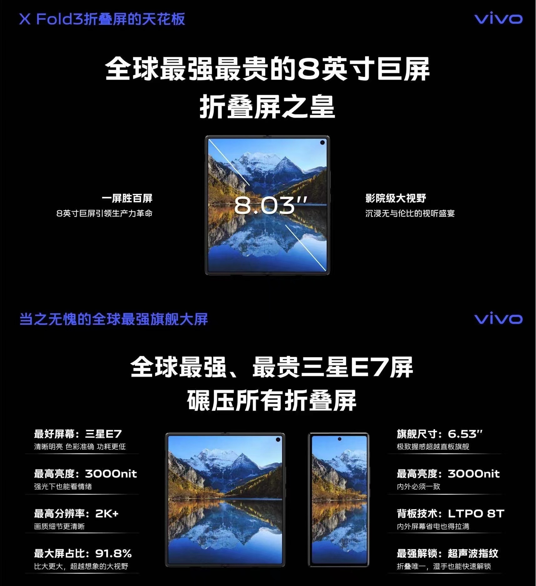 vivo X Fold3来咯，三星E7、8英寸巨屏、硬度、抗冲击各方面都是顶尖的
