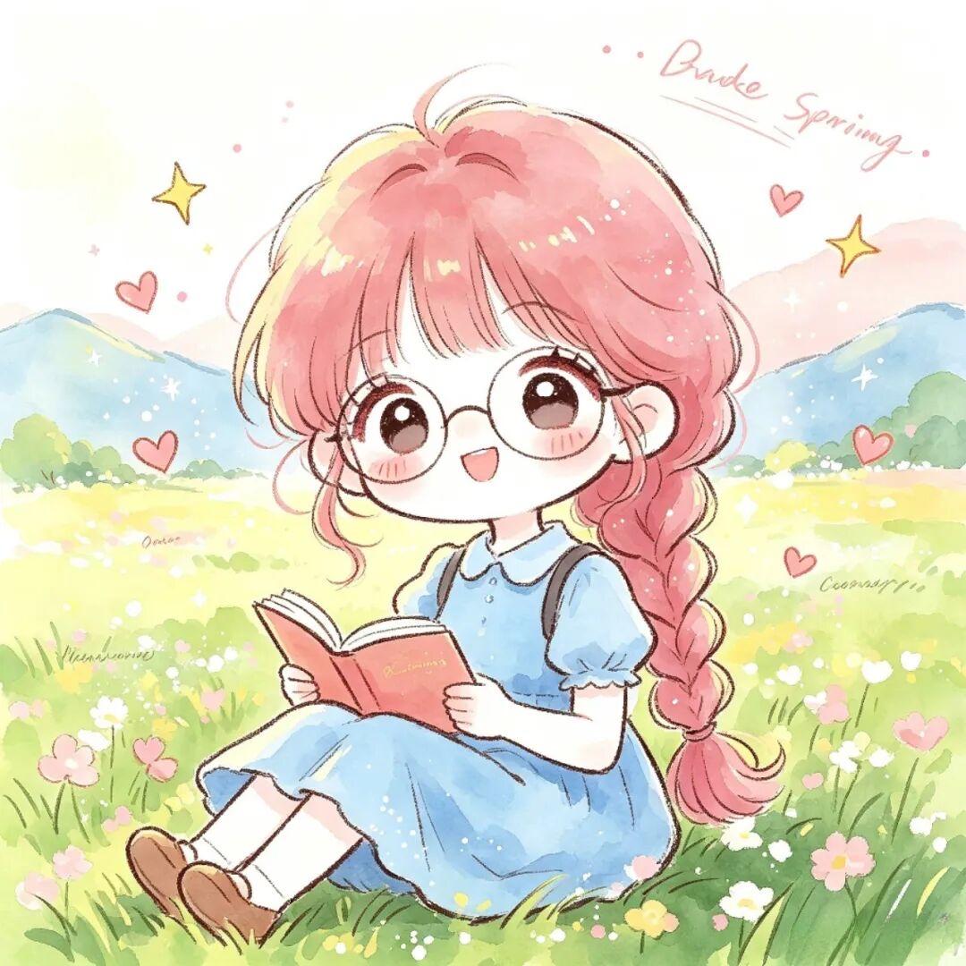 女生头像｜花海甜妹插画，治愈感头像上新