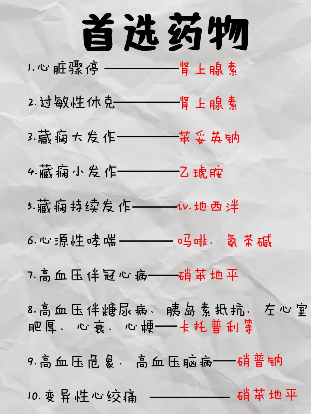 医学生笔记——首选💊物（上）
