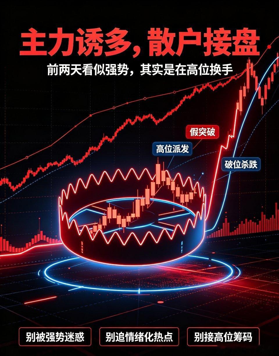 盘面真相曝光：主力高位极致诱多，筹码顺利完成派发回头复盘近两日的盘面走势，本轮调
